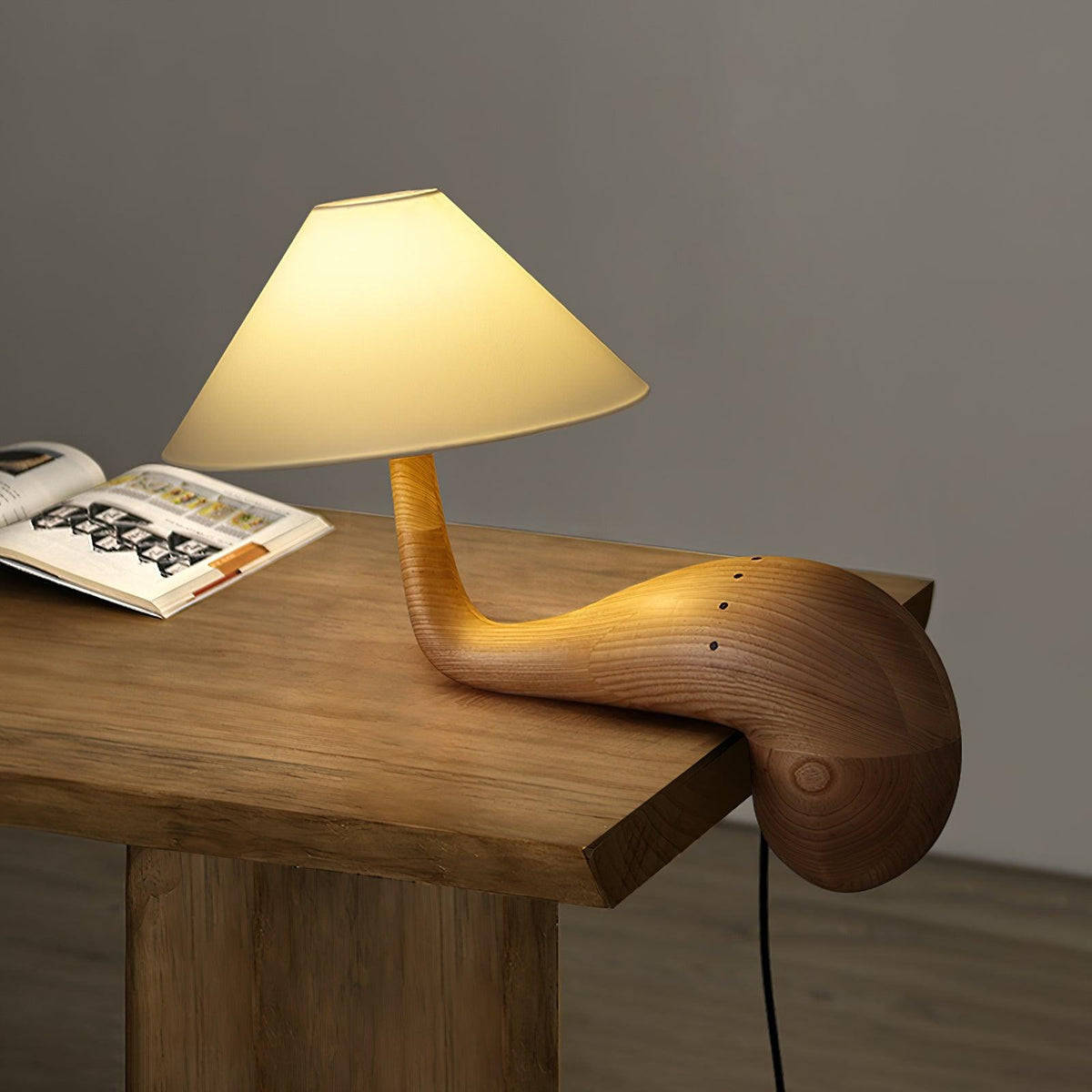 Solisise lámpara de mesa artística de madera