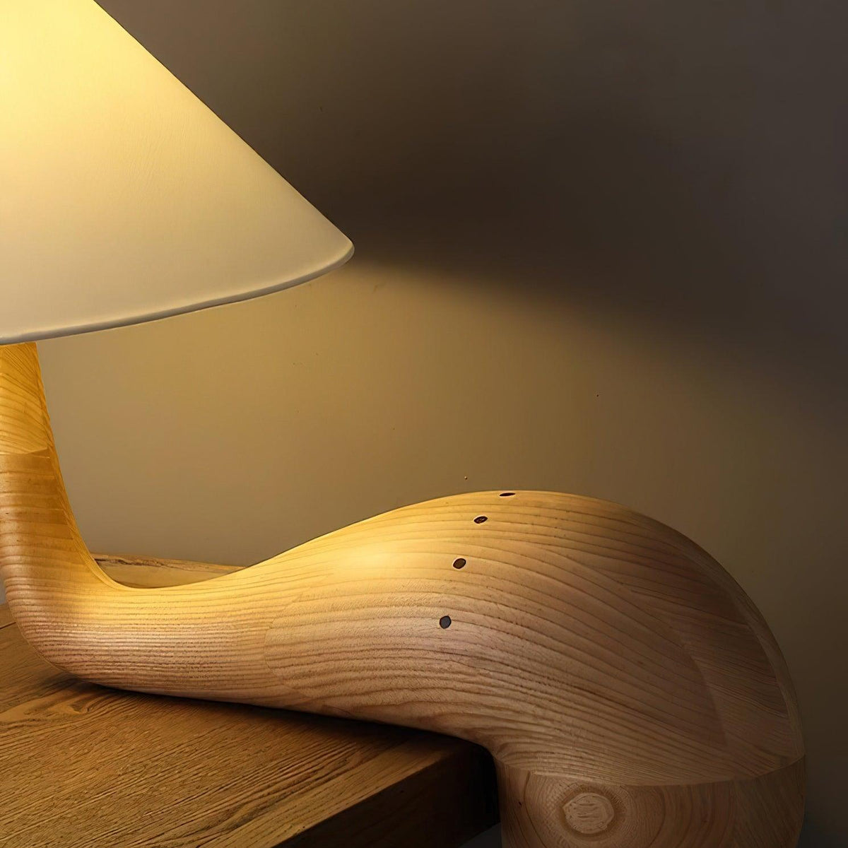 Solisise lámpara de mesa artística de madera