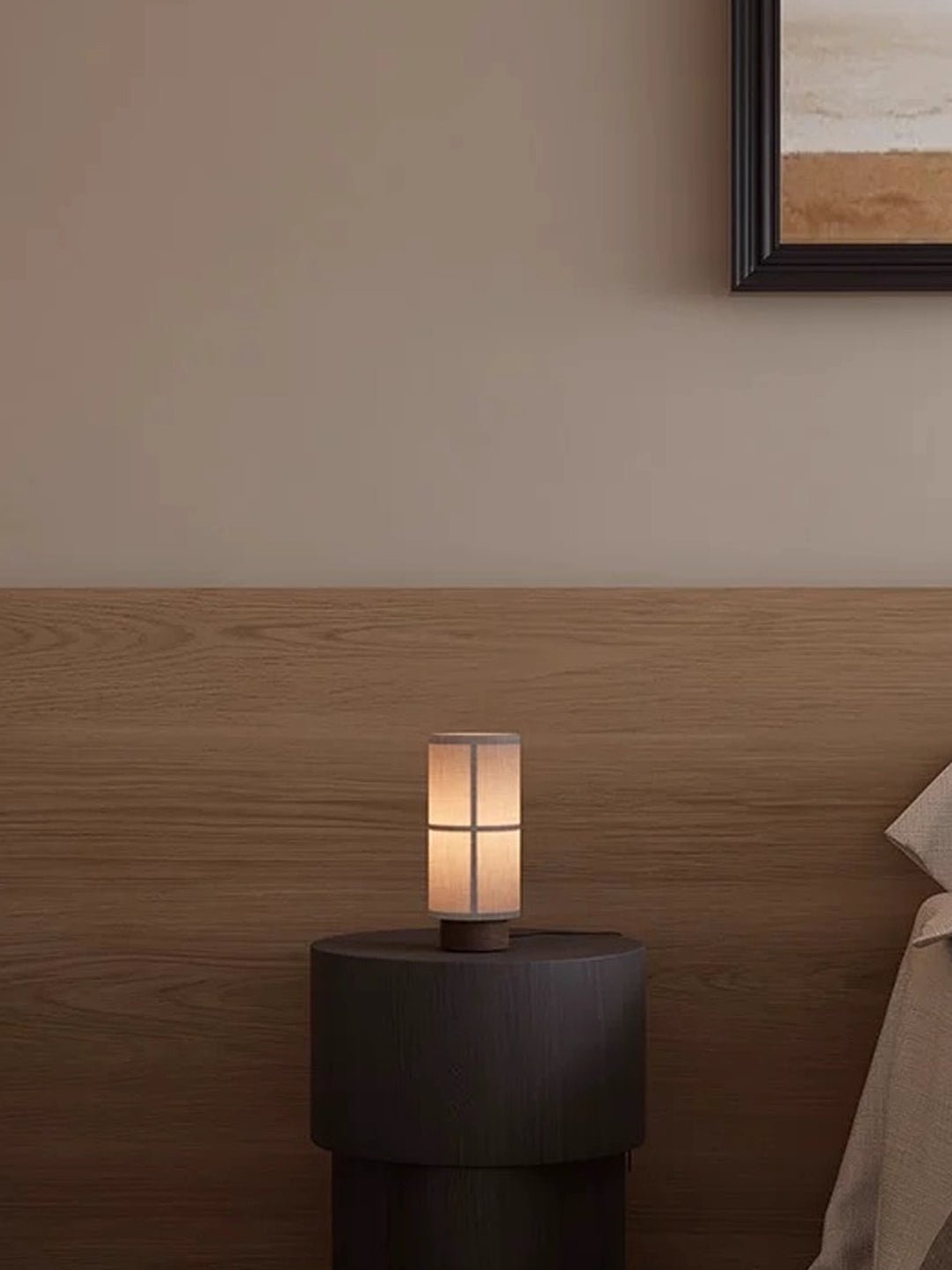 Lior lámpara de mesa minimalista de tejido