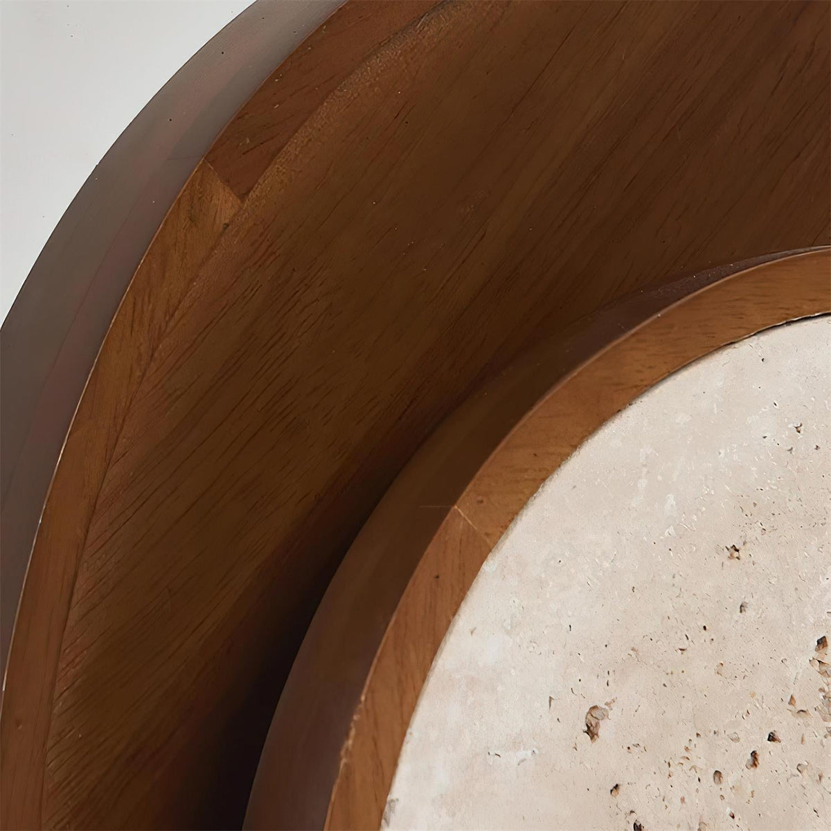Noriviella aplique de pared travertino Marco Circular de madera
