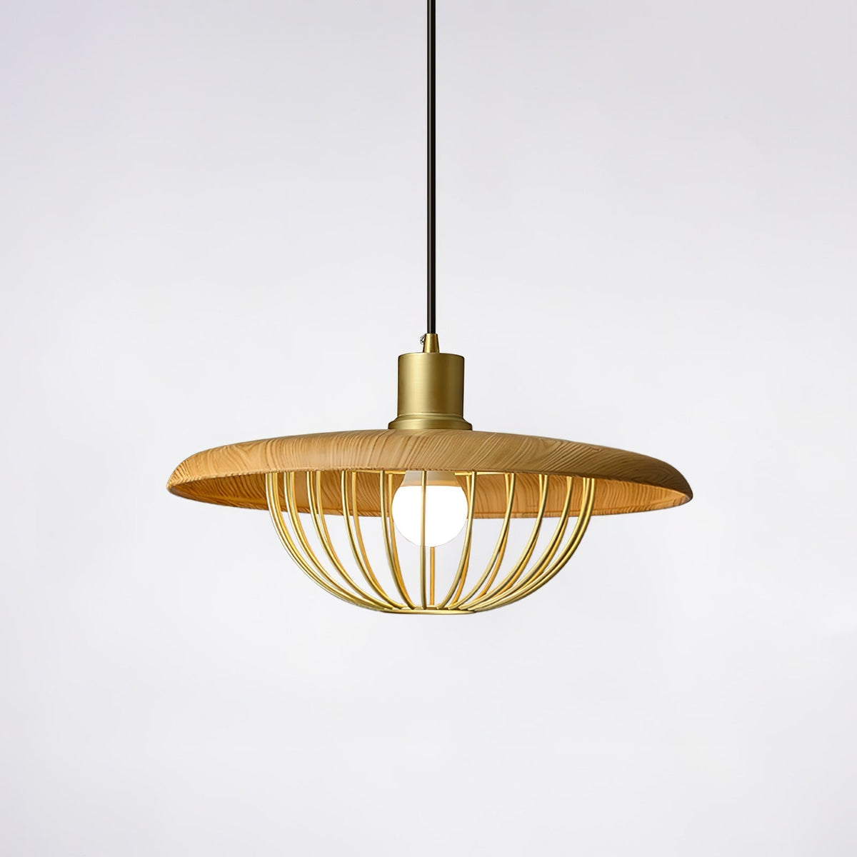 Rinoira lámpara colgante de madera estilo retro vintage