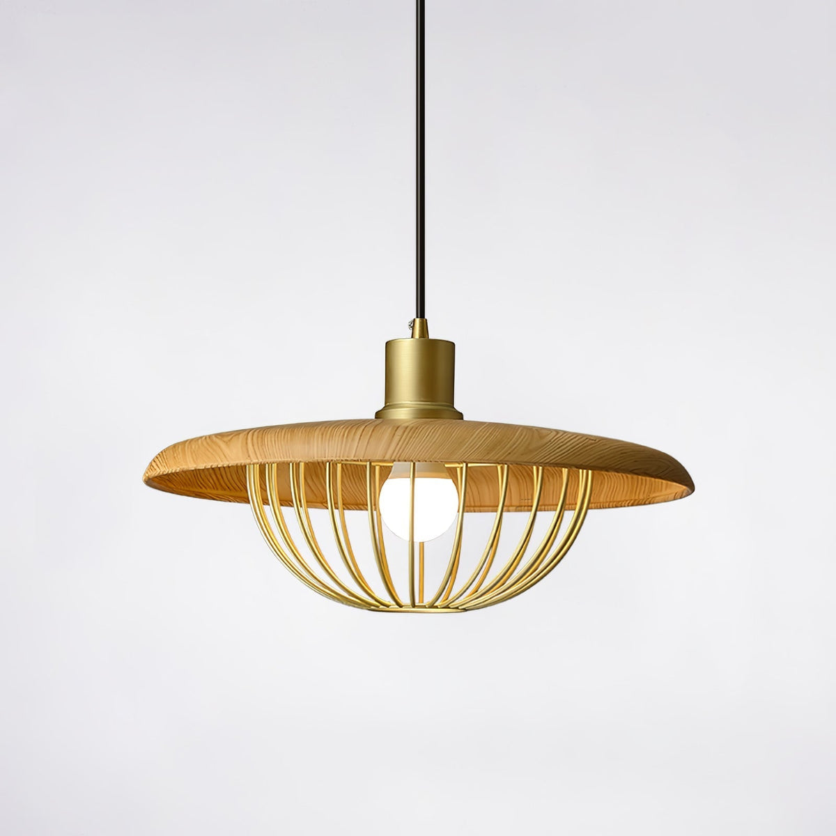 Rinoira lámpara colgante de madera estilo retro vintage