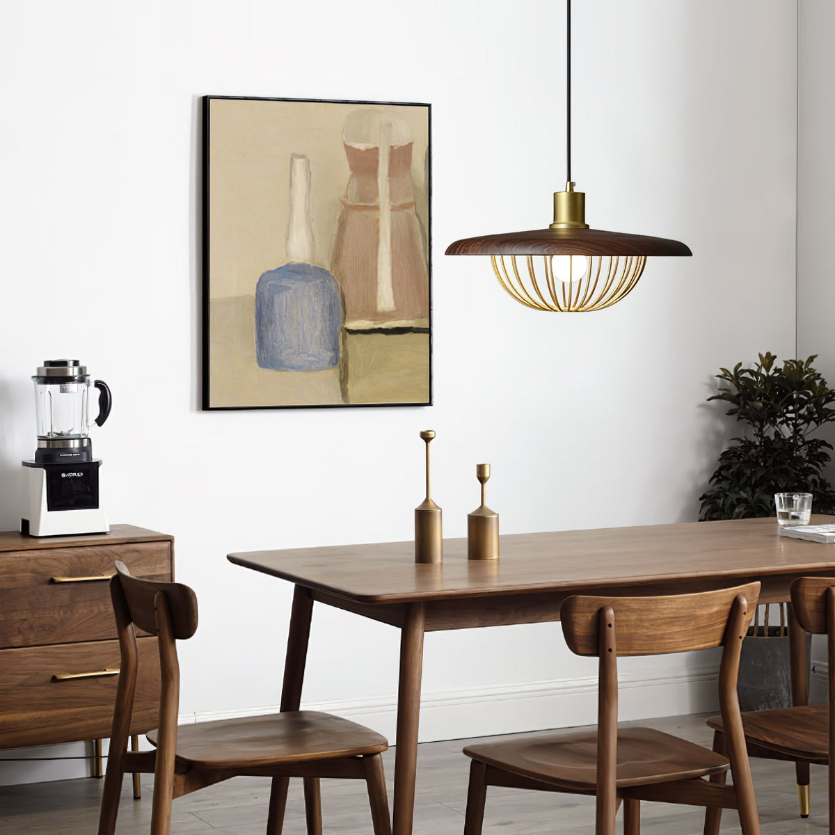Rinoira lámpara colgante de madera estilo retro vintage