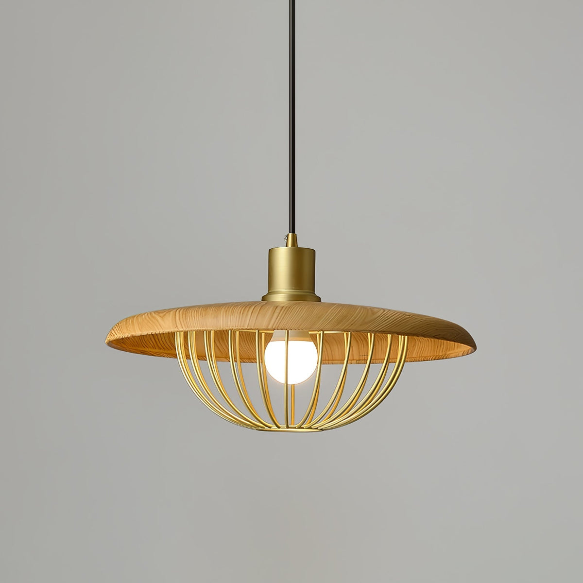 Rinoira lámpara colgante de madera estilo retro vintage