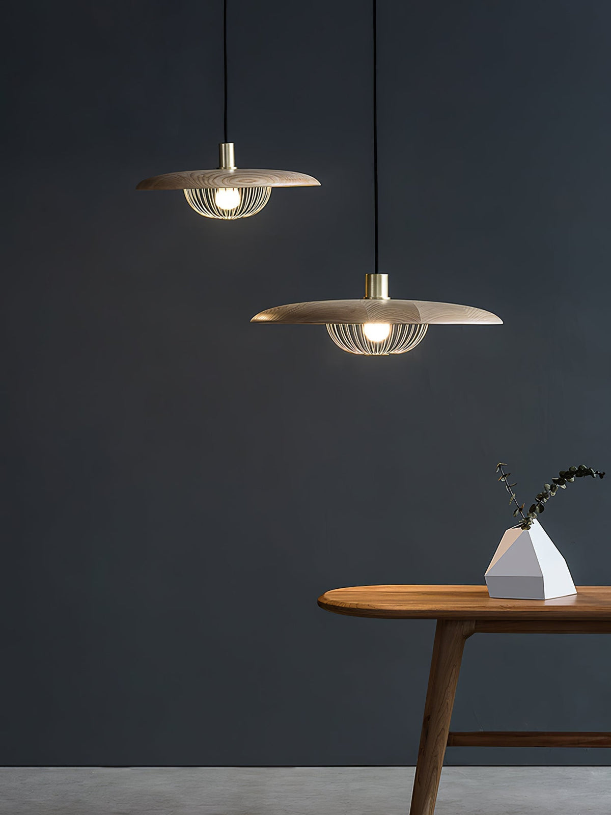 Rinoira lámpara colgante de madera estilo retro vintage