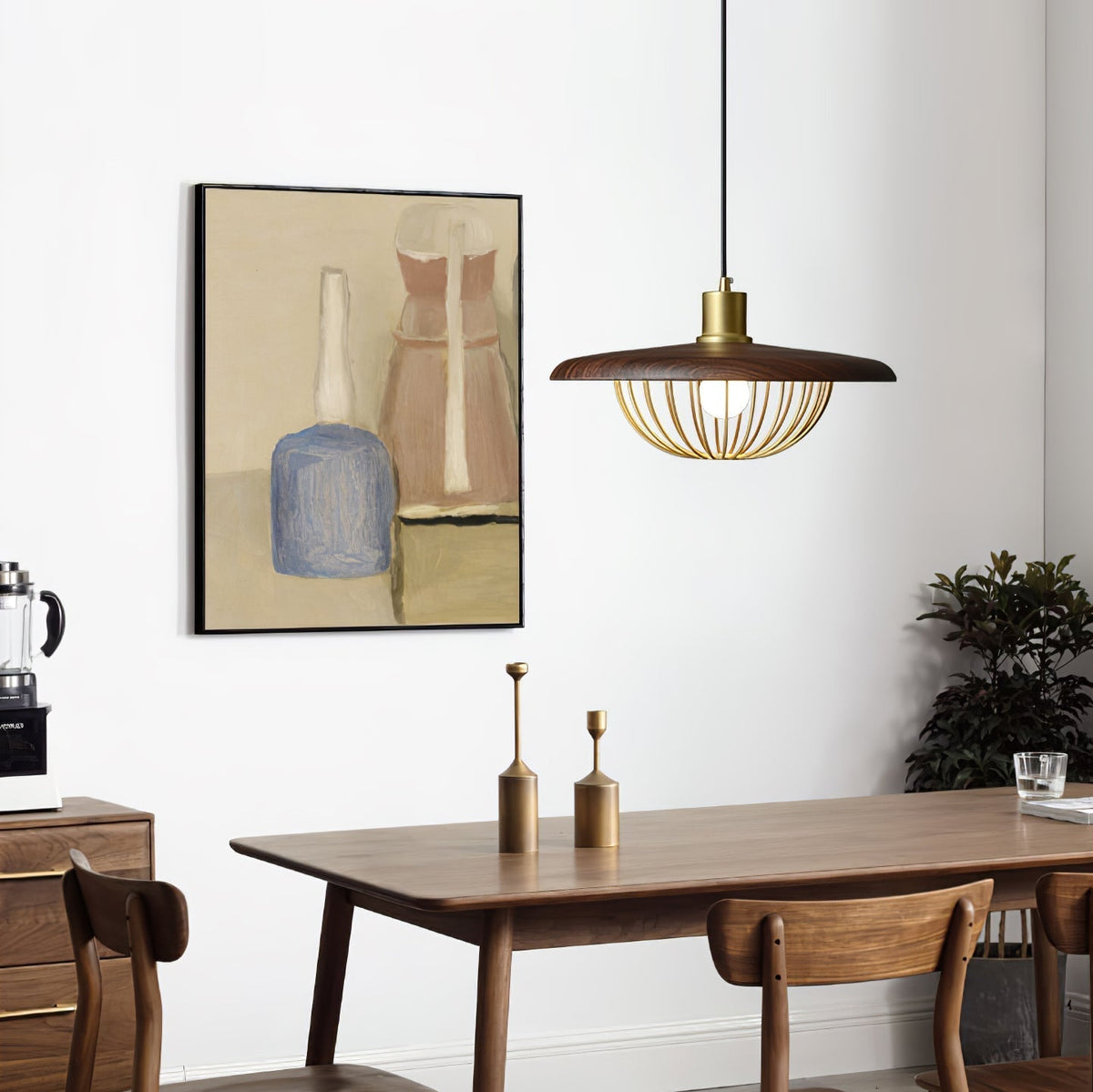 Rinoira lámpara colgante de madera estilo retro vintage
