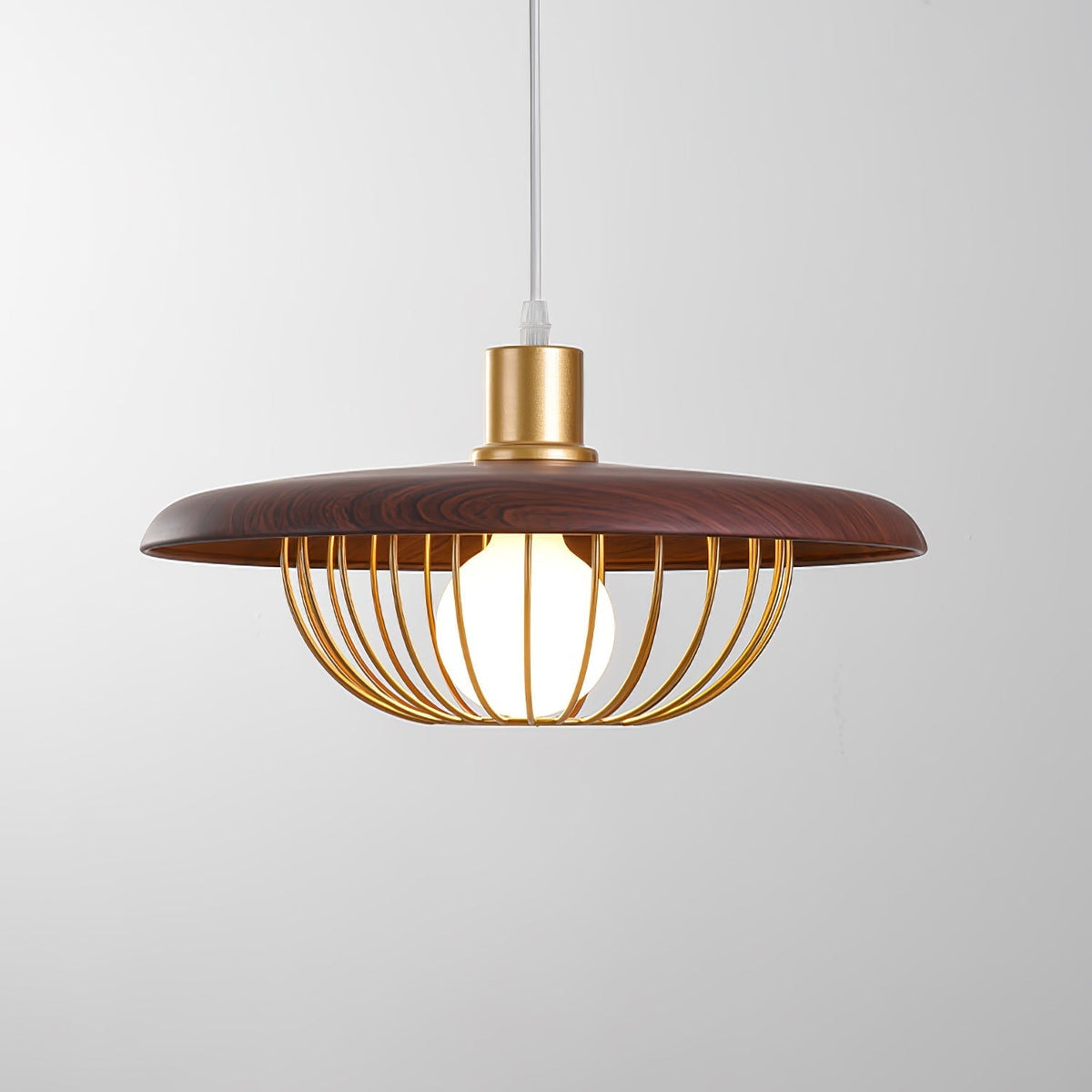 Rinoira lámpara colgante de madera estilo retro vintage