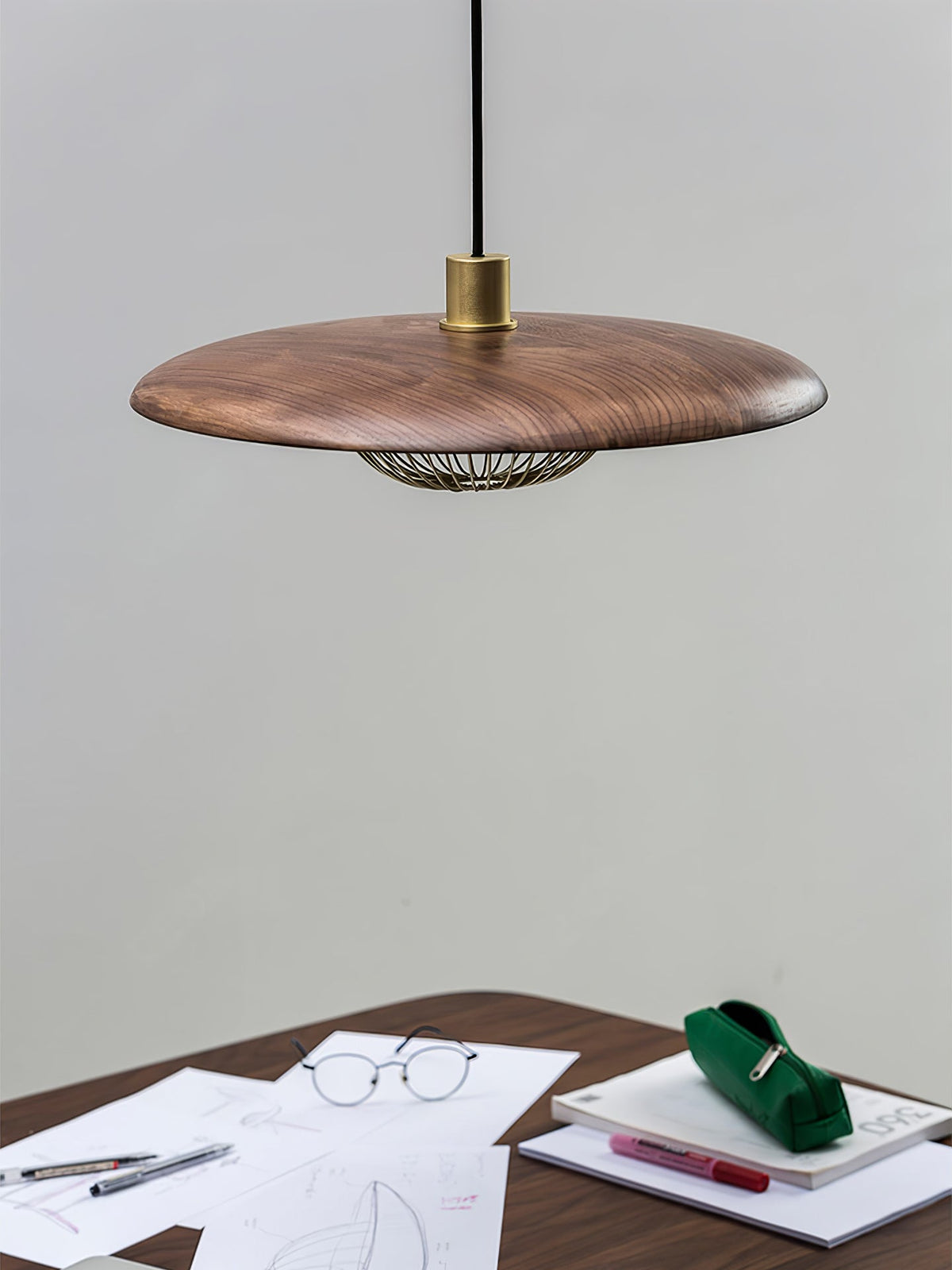 Rinoira lámpara colgante de madera estilo retro vintage