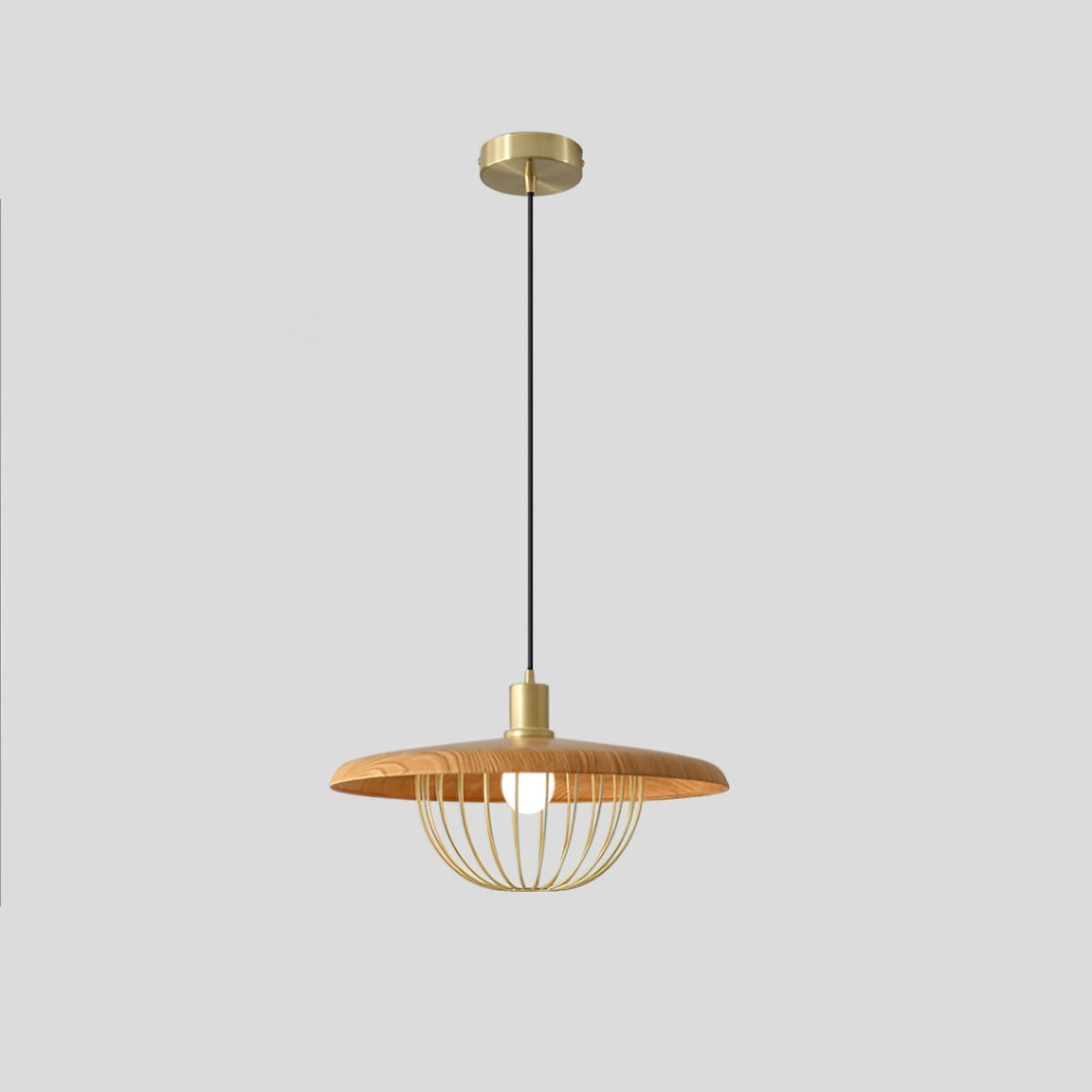 Rinoira lámpara colgante de madera estilo retro vintage