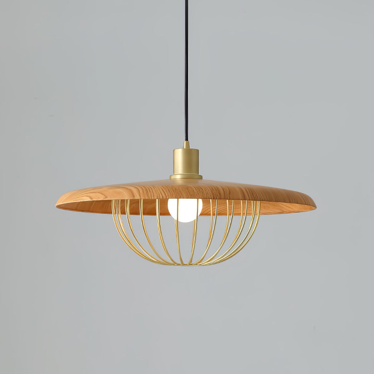 Rinoira lámpara colgante de madera estilo retro vintage