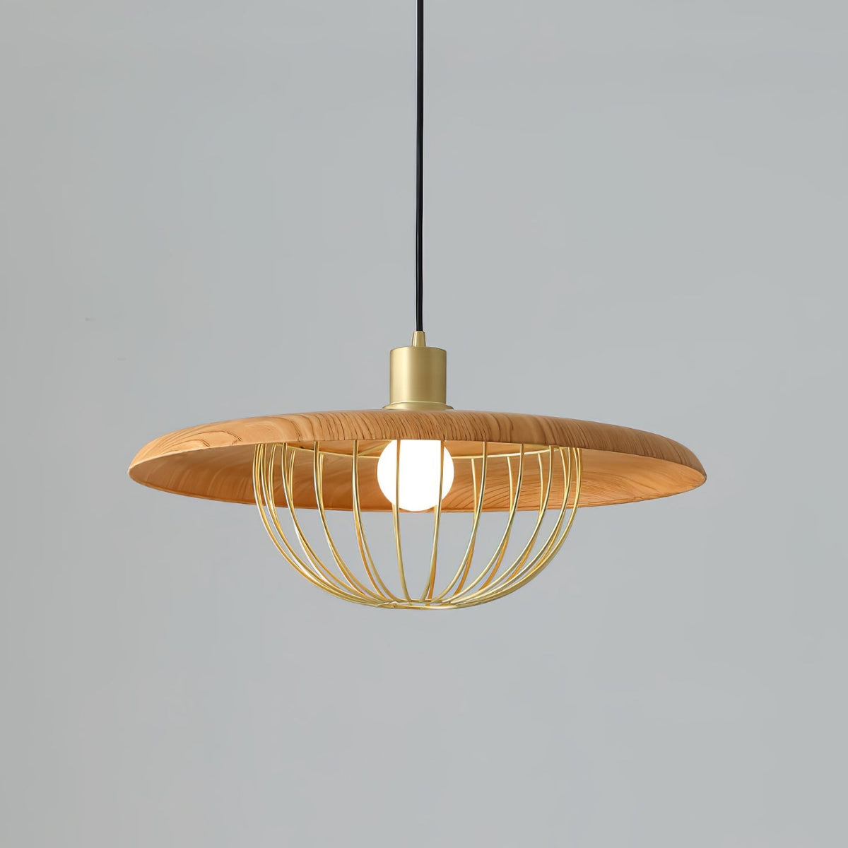 Rinoira lámpara colgante de madera estilo retro vintage