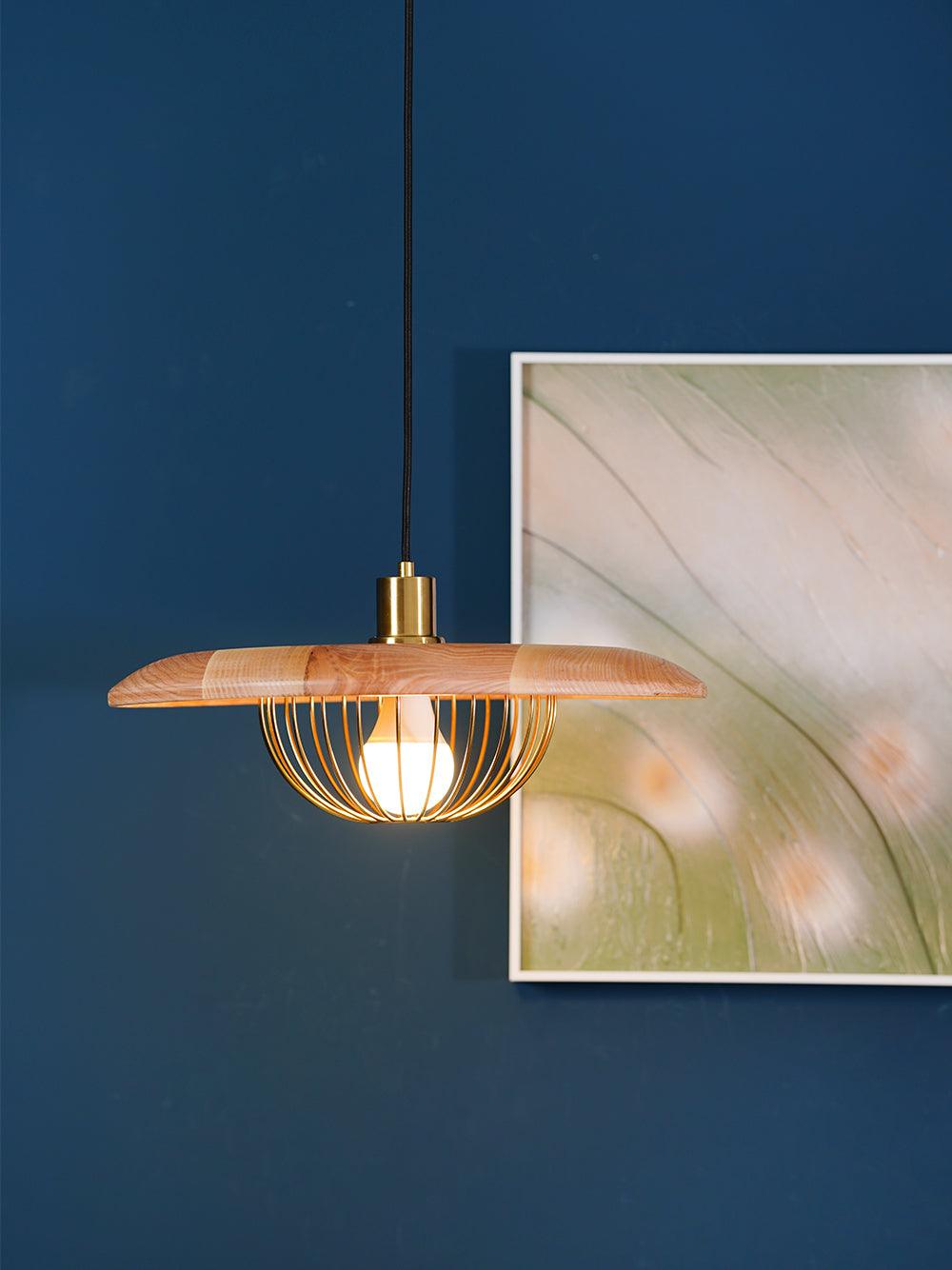 Rinoira lámpara colgante de madera estilo retro vintage