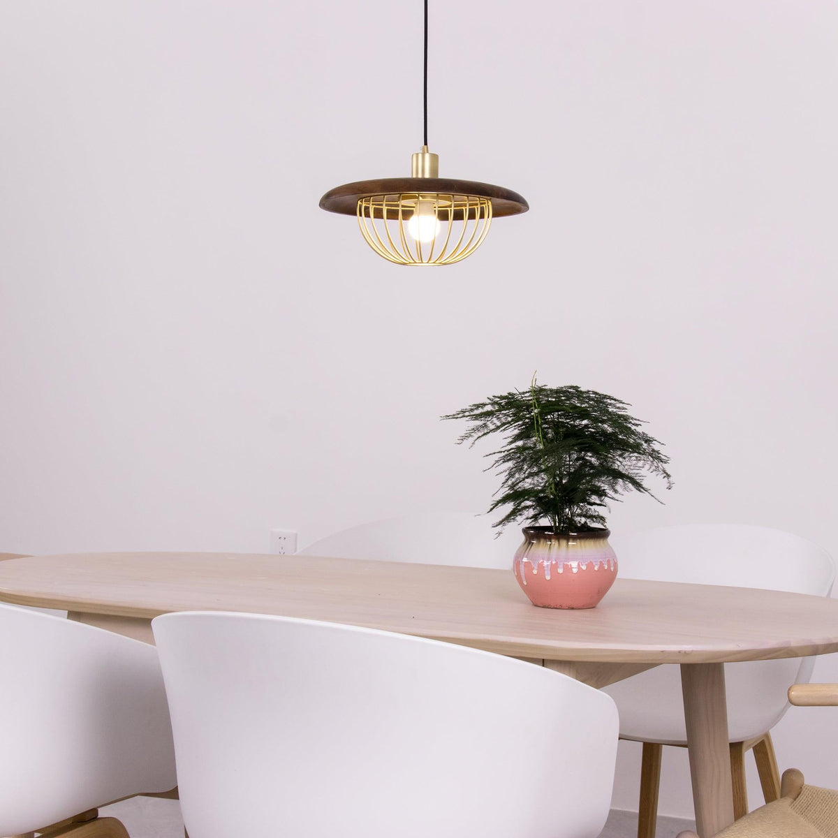Rinoira lámpara colgante de madera estilo retro vintage