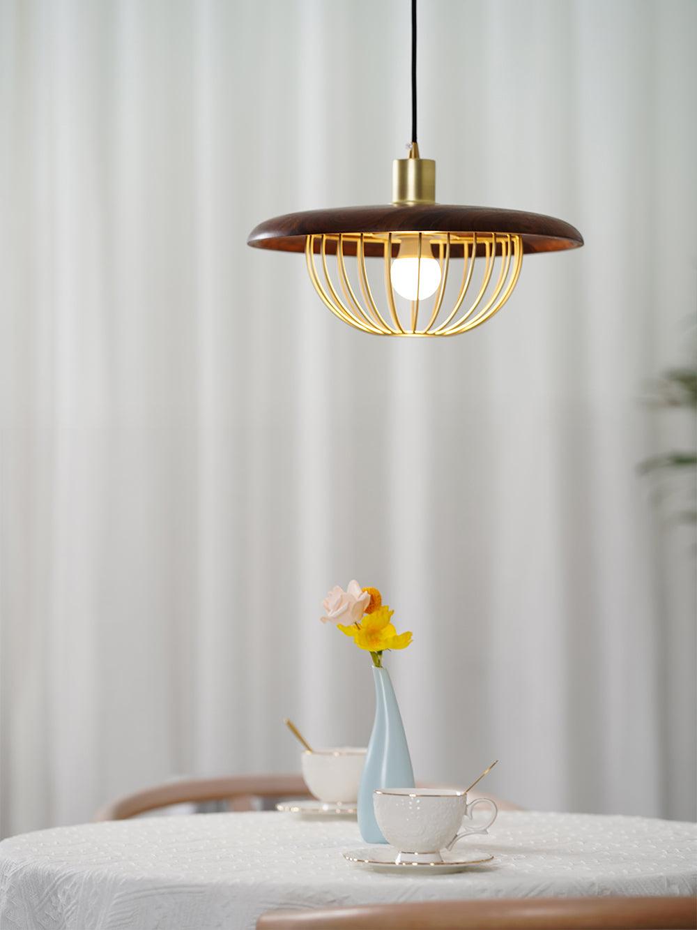 Rinoira lámpara colgante de madera estilo retro vintage