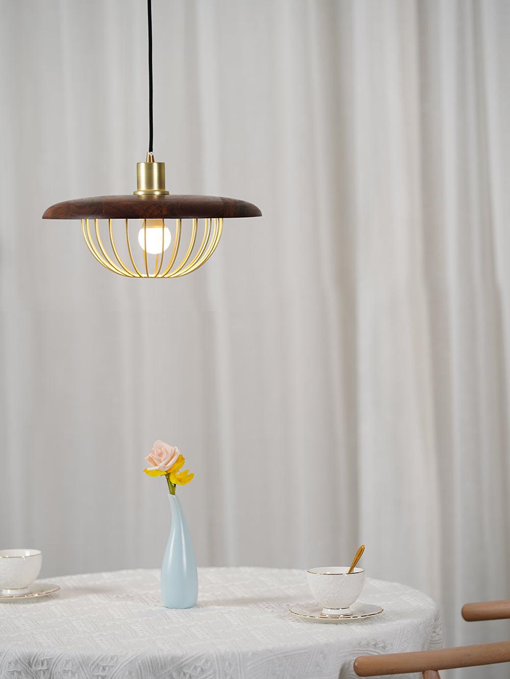 Rinoira lámpara colgante de madera estilo retro vintage