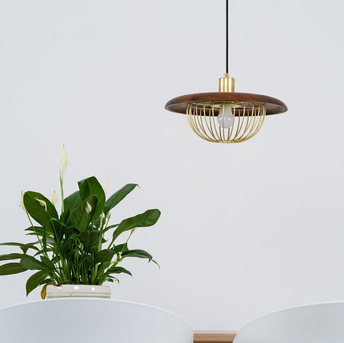 Rinoira lámpara colgante de madera estilo retro vintage