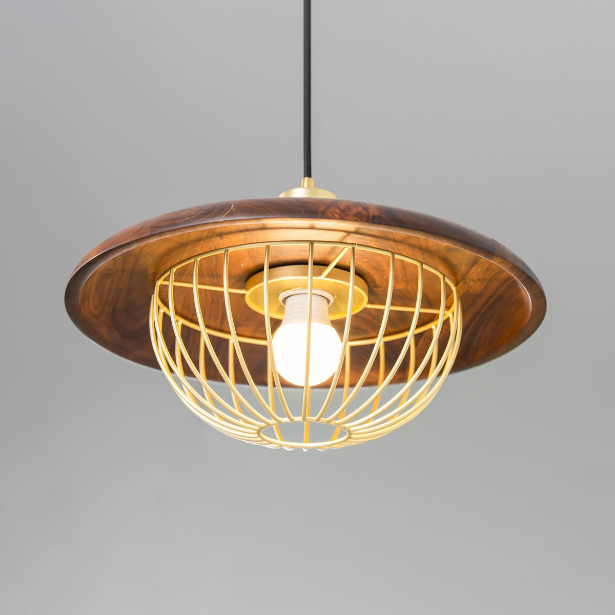 Rinoira lámpara colgante de madera estilo retro vintage