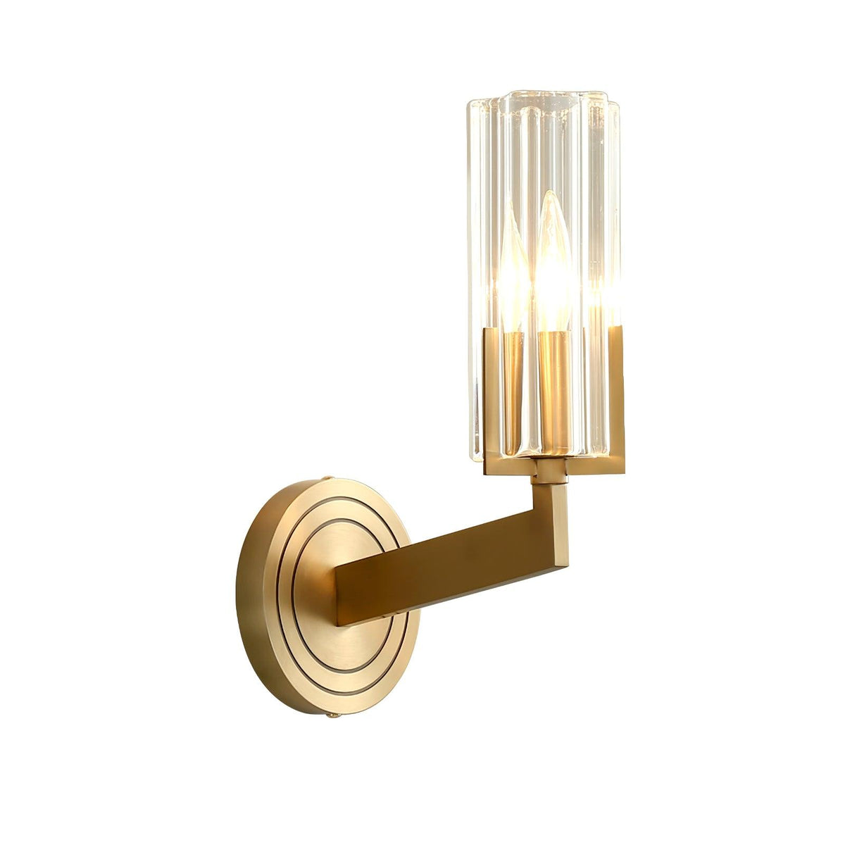 Coen aplique de pared Premium Elegancia en latón con vidrio