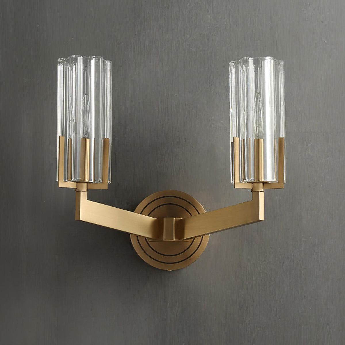 Coen aplique de pared Premium Elegancia en latón con vidrio