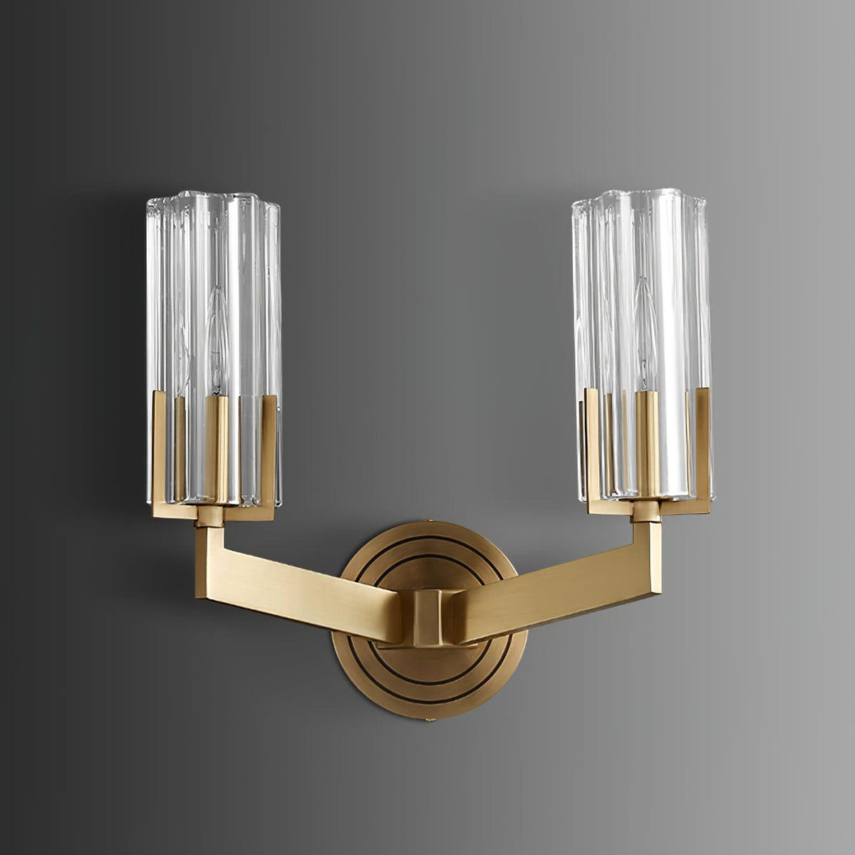 Coen aplique de pared Premium Elegancia en latón con vidrio