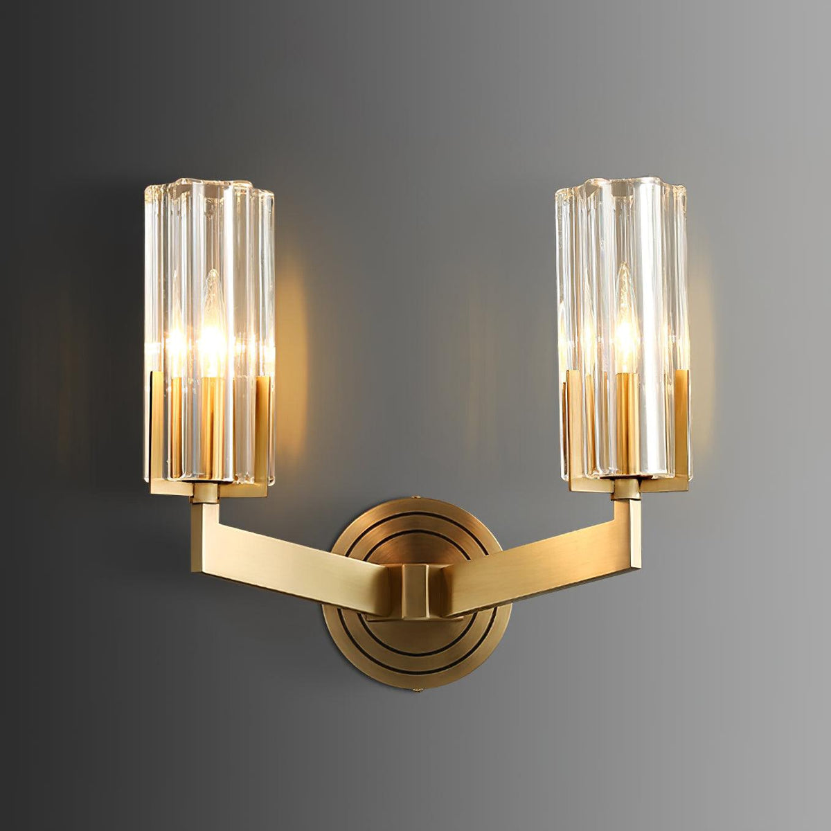 Coen aplique de pared Premium Elegancia en latón con vidrio