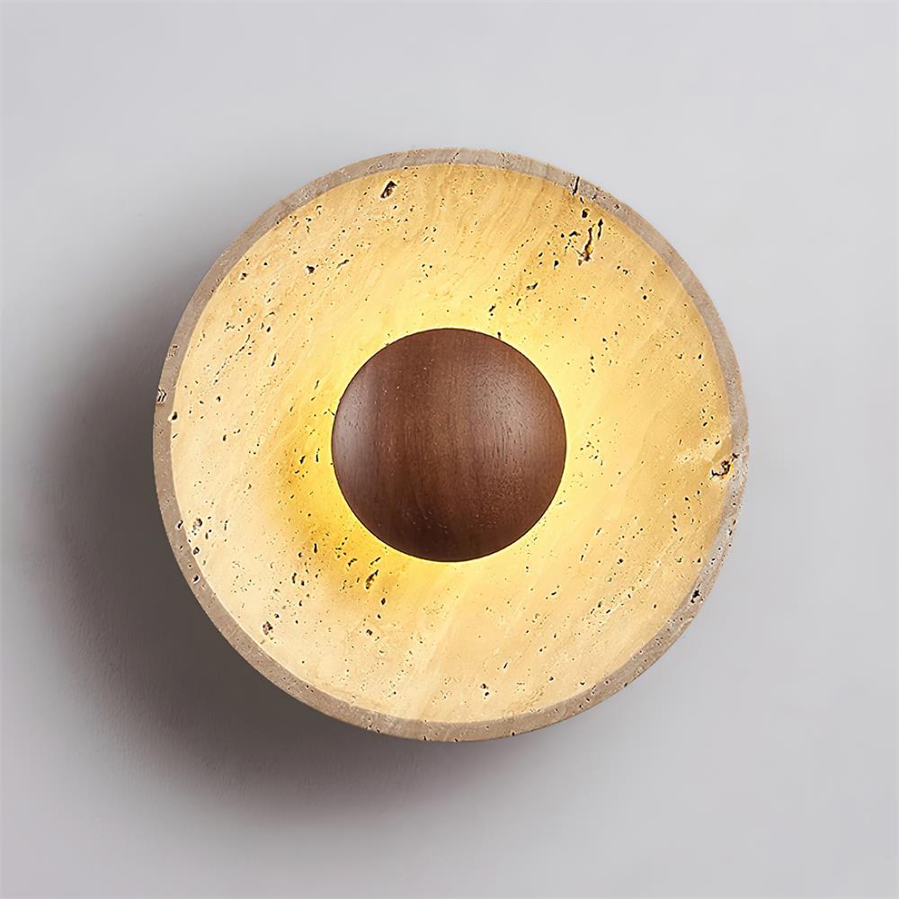 Norvian aplique de pared redondo de travertino minimalista