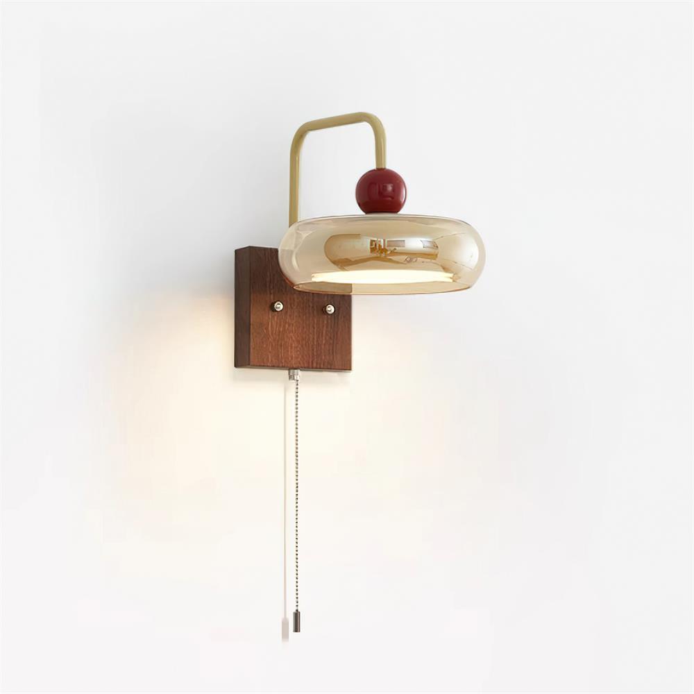 Lumiva aplique de pared con vidrio y madera