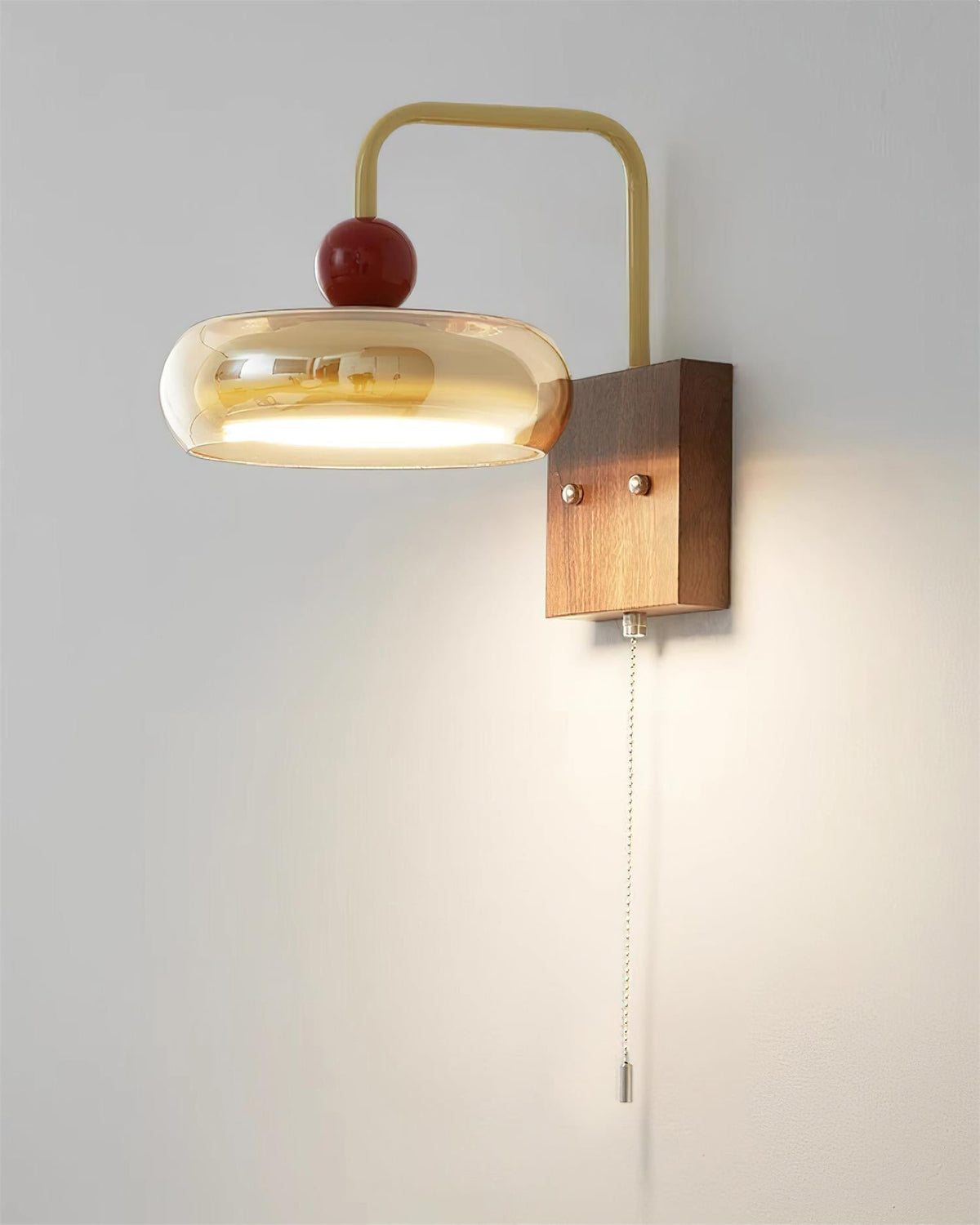 Lumiva aplique de pared con vidrio y madera