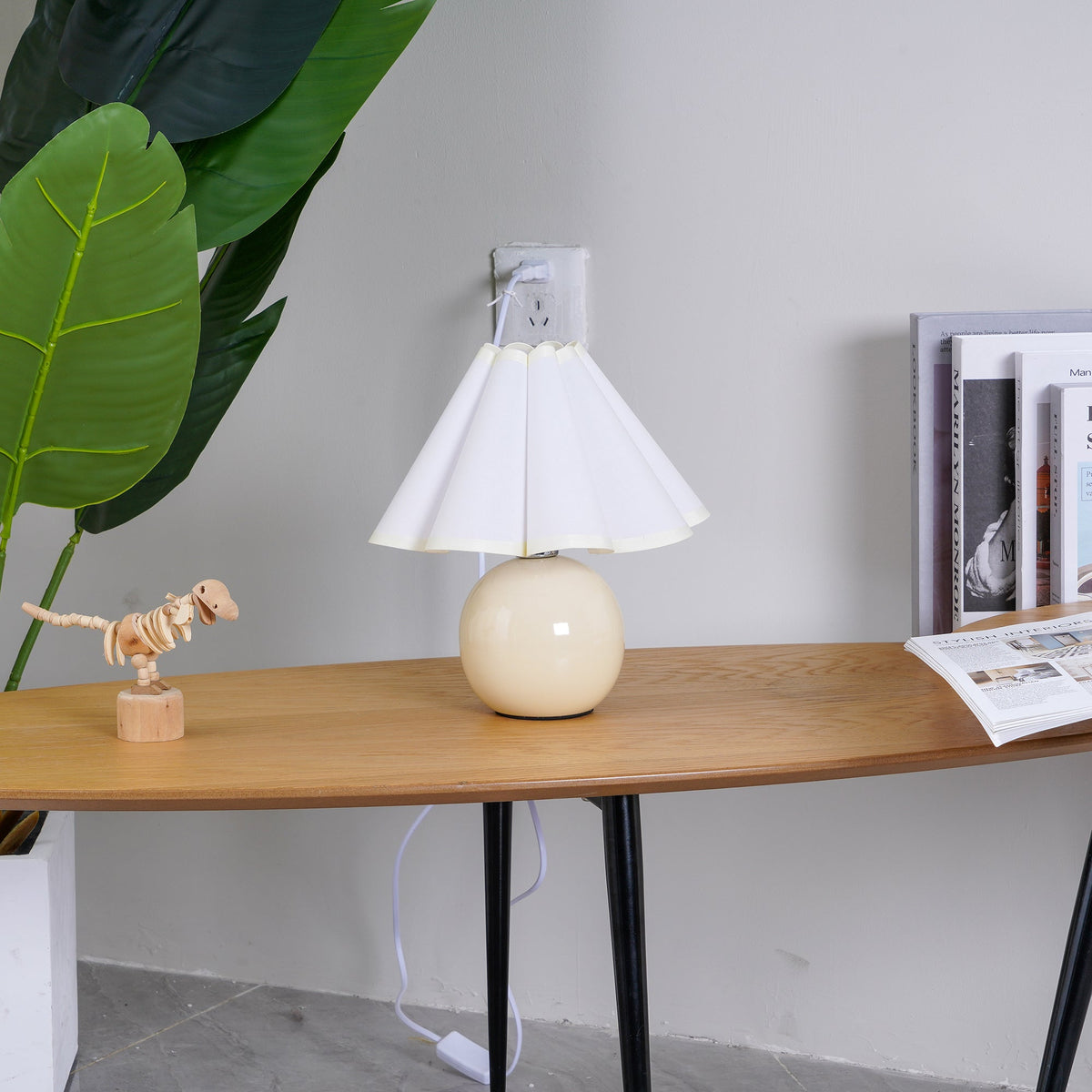 Nirixon lámpara de mesa de tejido caprichosa