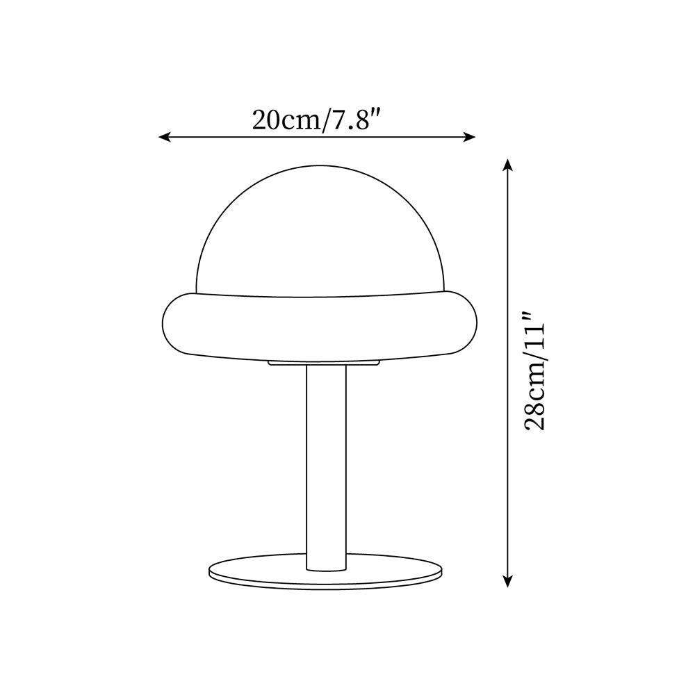 Eirisella lámpara de mesa de vidrio