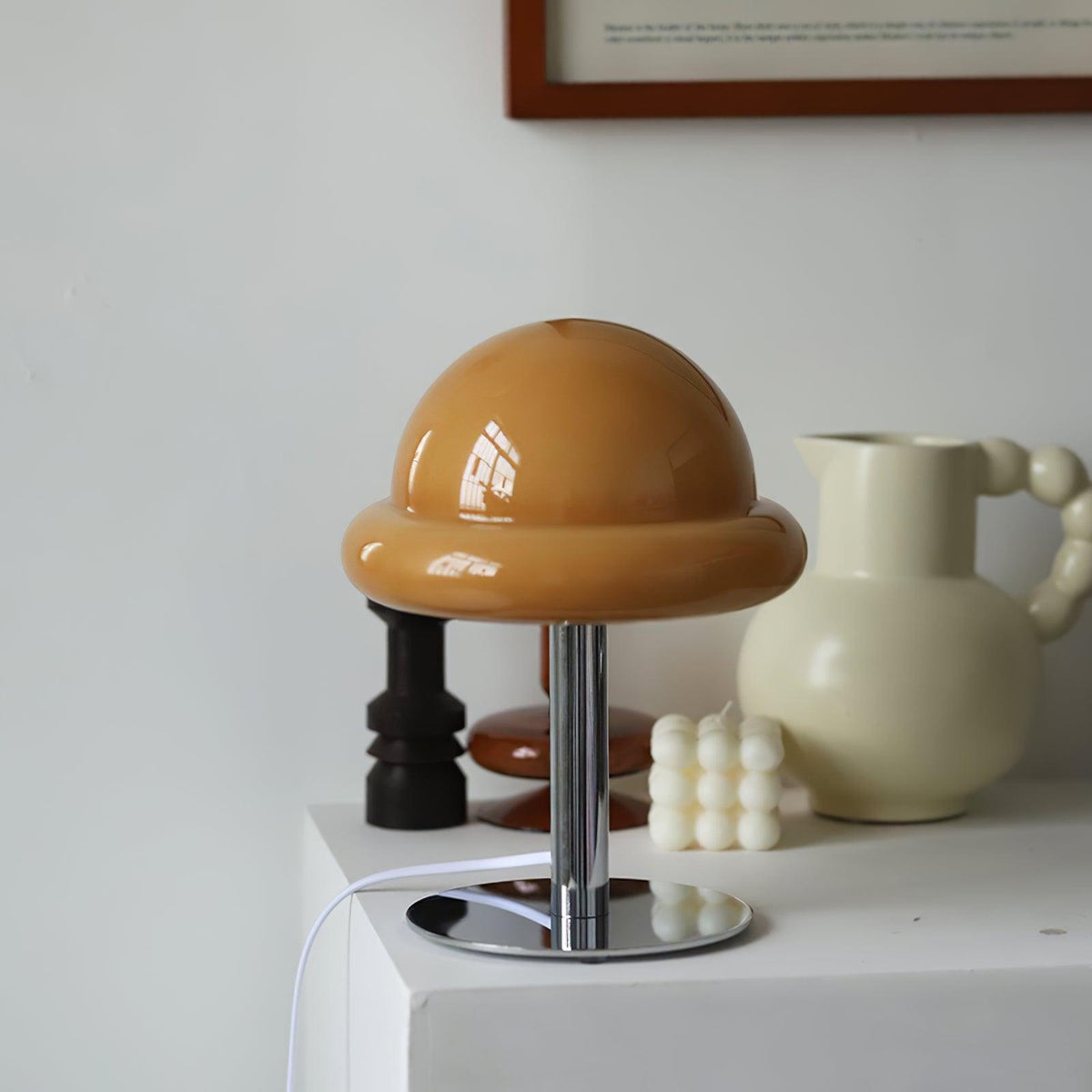 Eirisella lámpara de mesa de vidrio