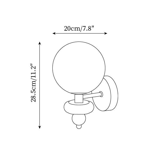 Lumueria aplique de pared moderno con globo