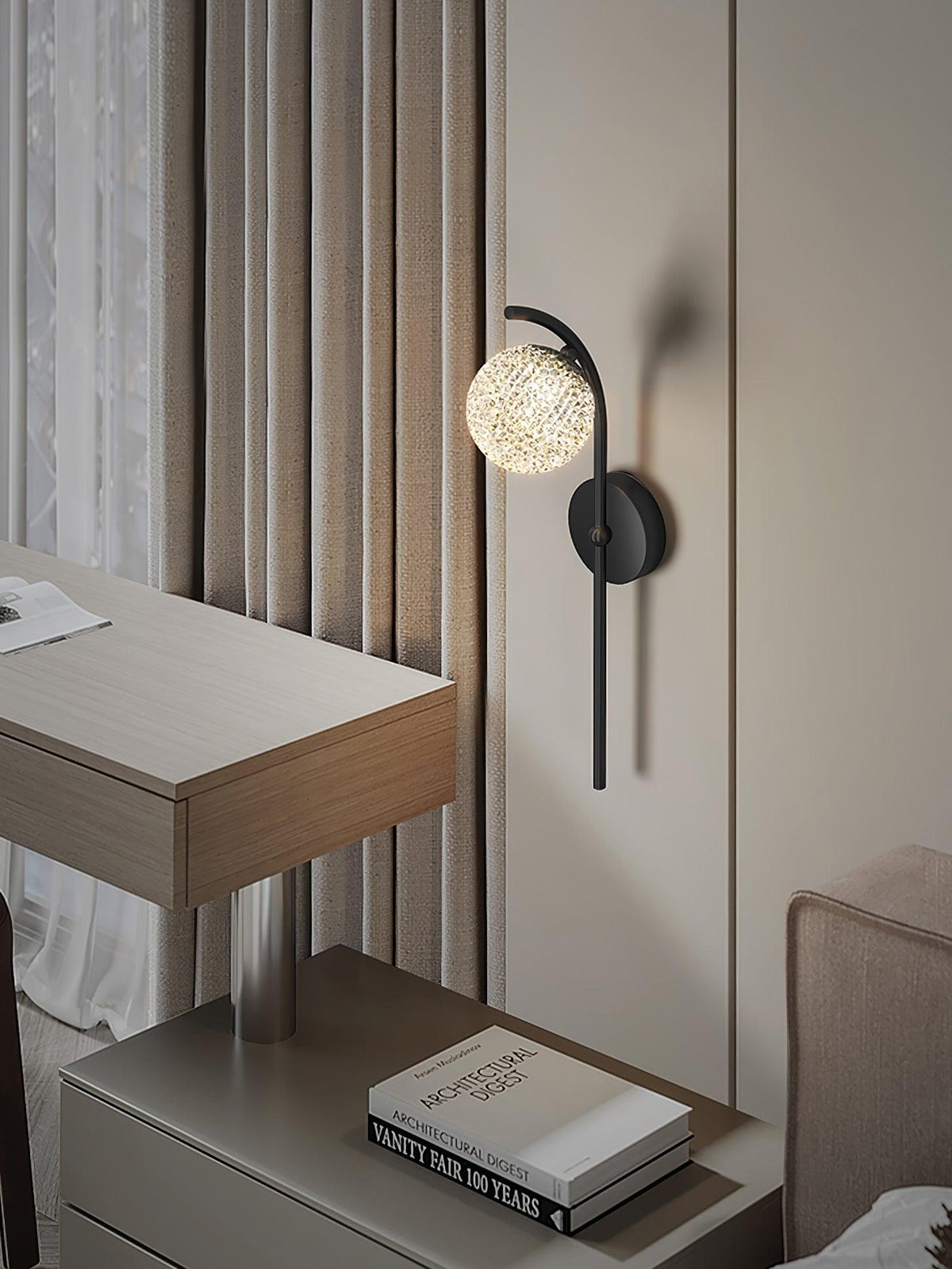 Urineth aplique de pared Premium nórdico de arte con cristal
