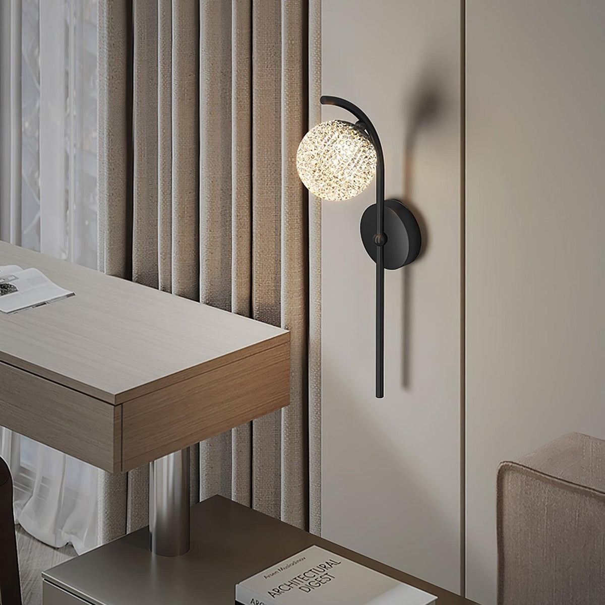Urineth aplique de pared Premium nórdico de arte con cristal