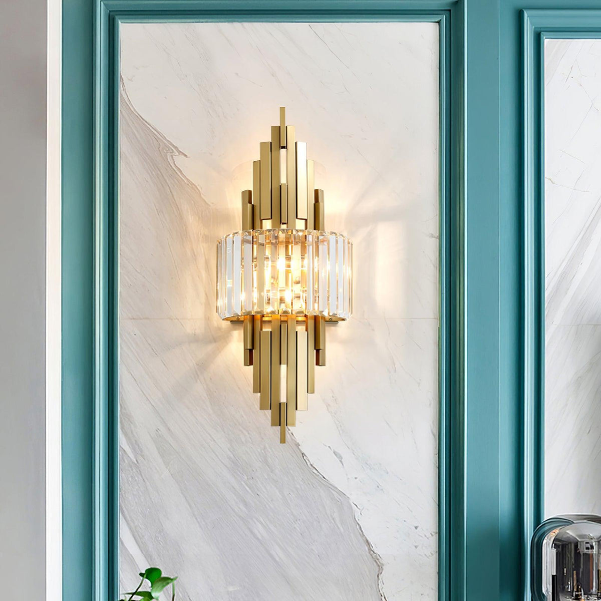 Voveliel aplique de pared de lujo postmoderno en cristal y vidrio