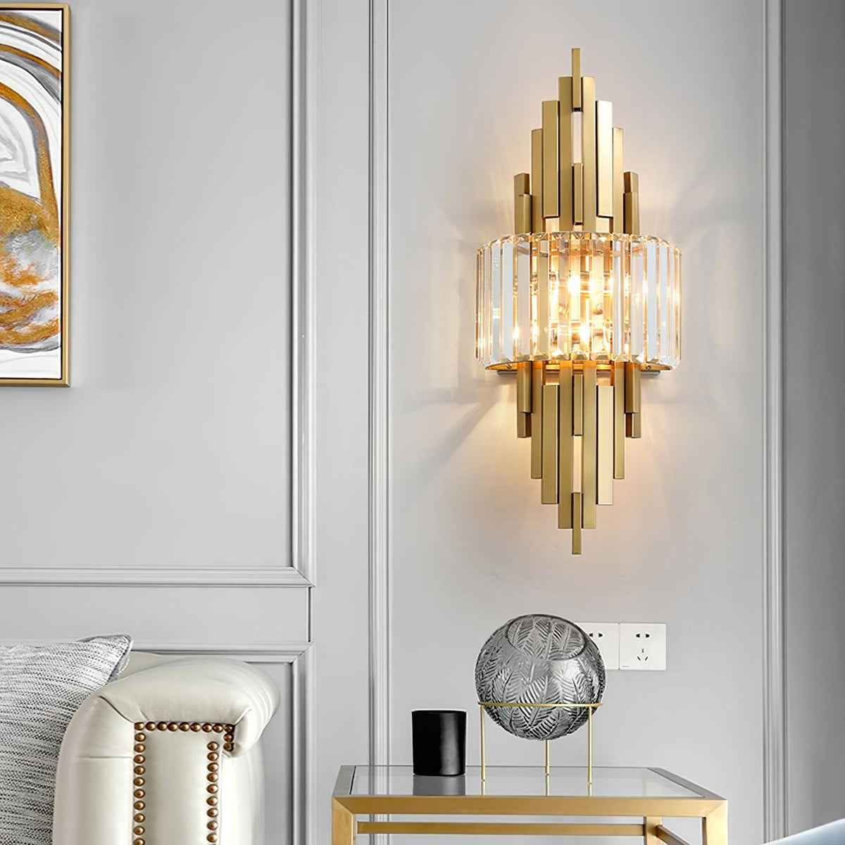 Voveliel aplique de pared de lujo postmoderno en cristal y vidrio