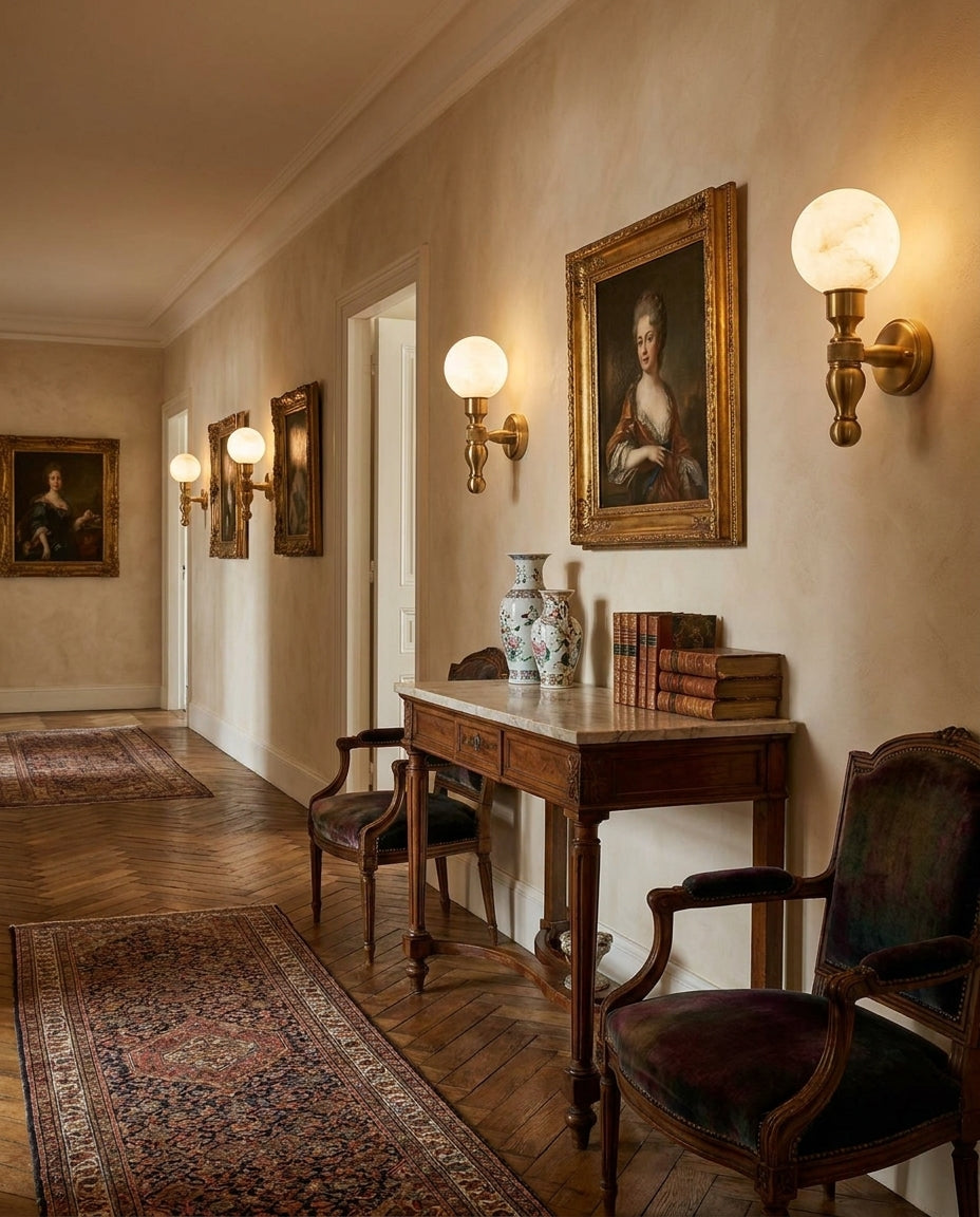 Aplique de pared de alabastro Ormondwick