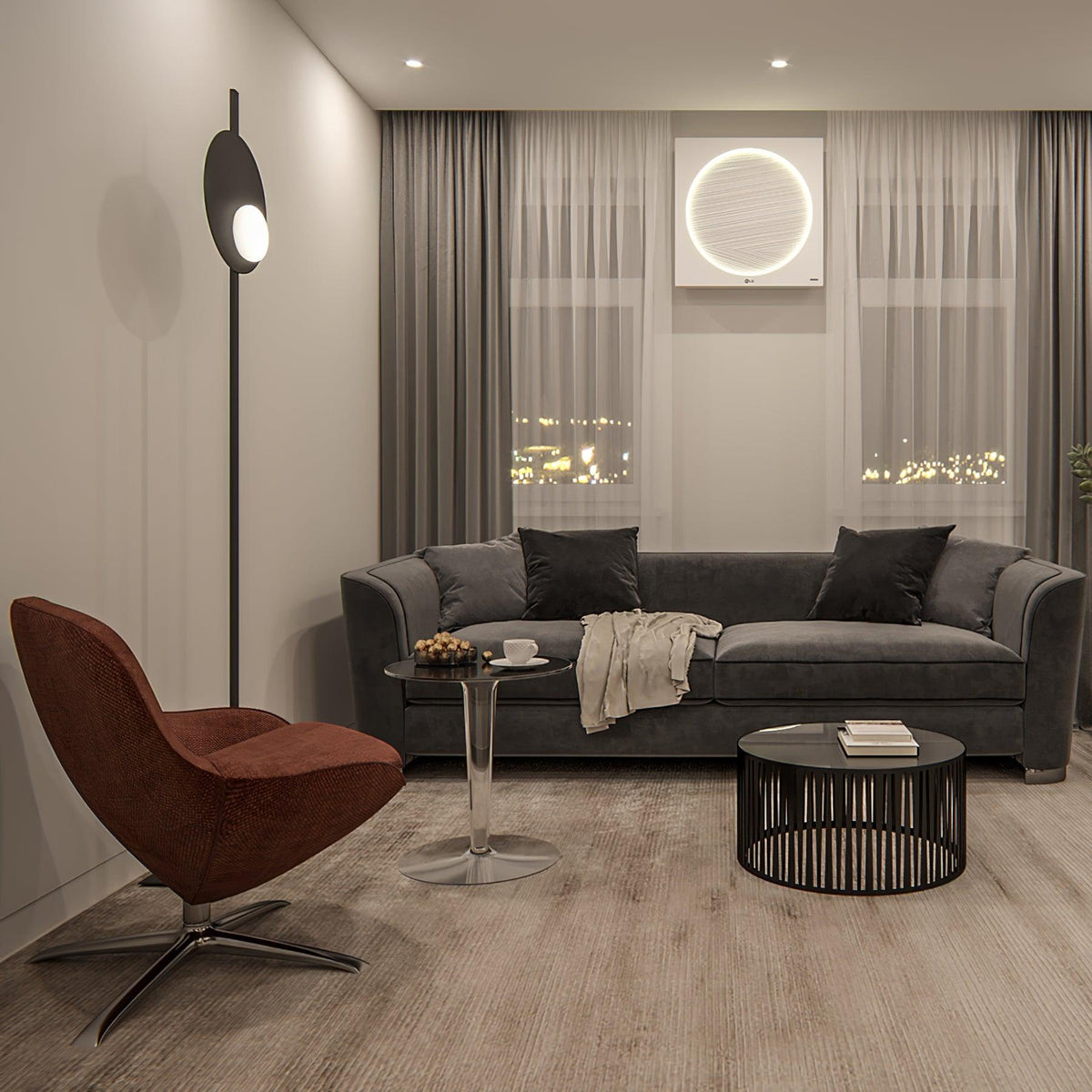 Vibe lámpara de pie minimalista de vidrio