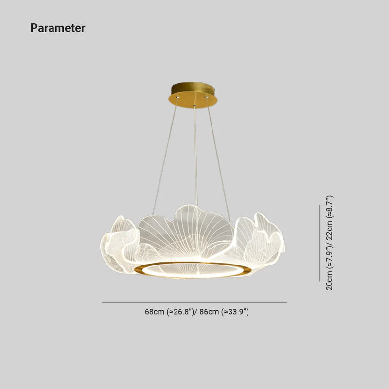 Kristy Moderna Decorativa Flor Metal/Acrílico Lámpara Colgante Dorada