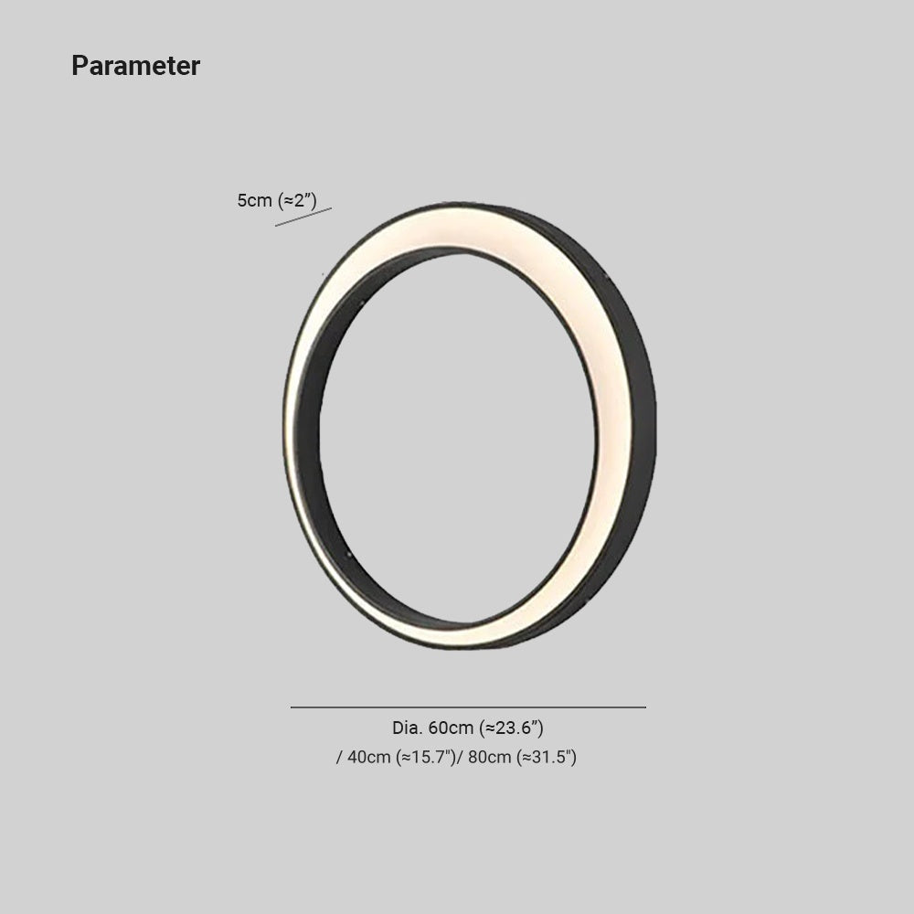 Ray Moderno Redondo Metal LED Aplique de Pared Exterior Negro