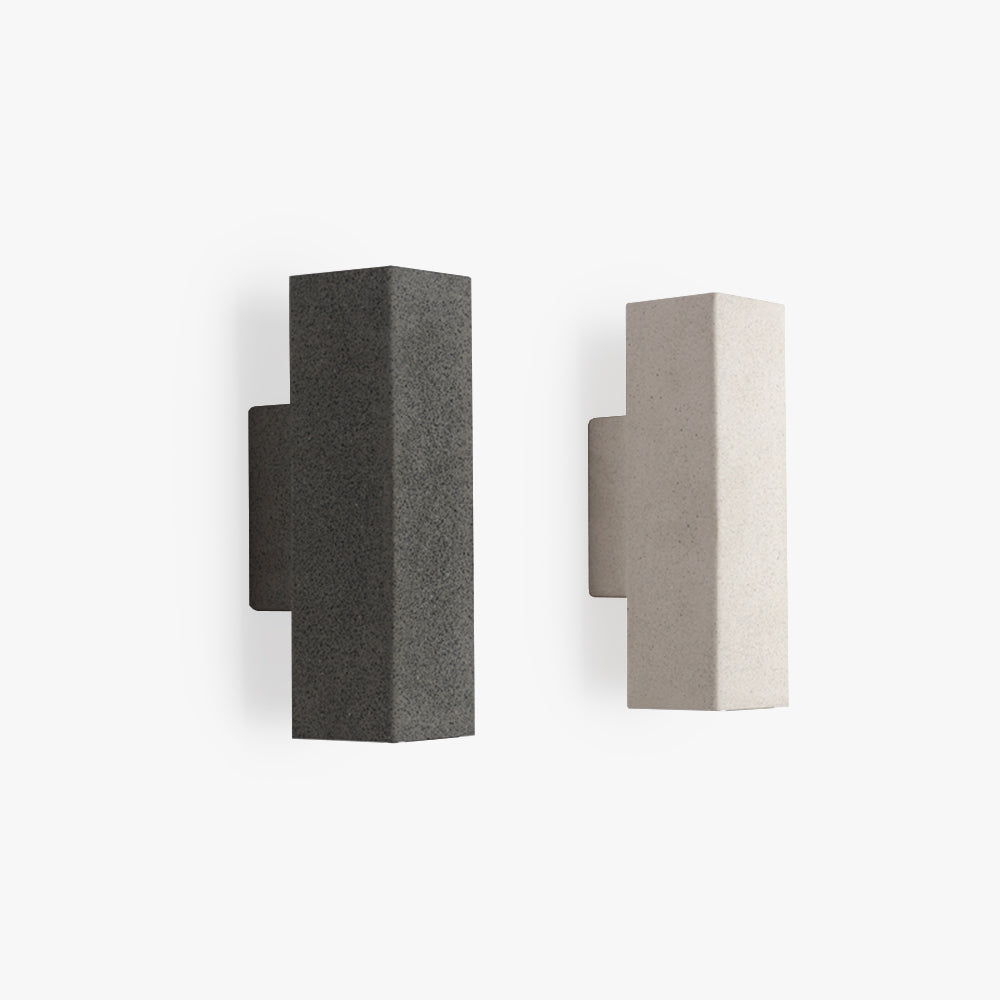 Ray Minimalista Rectangular Cemento Aplique de Pared Exterior Blanco
