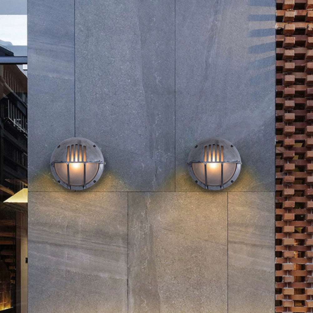 Ray Lámpara de Pared Geométrica de Metal y Vidrio para Exterior