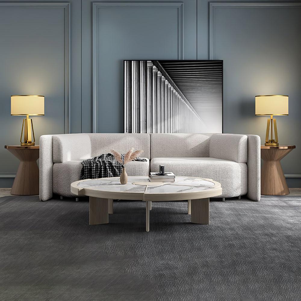 Linorira lámpara de mesa Luxe con tejido