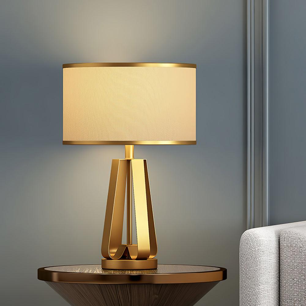 Linorira lámpara de mesa Luxe con tejido
