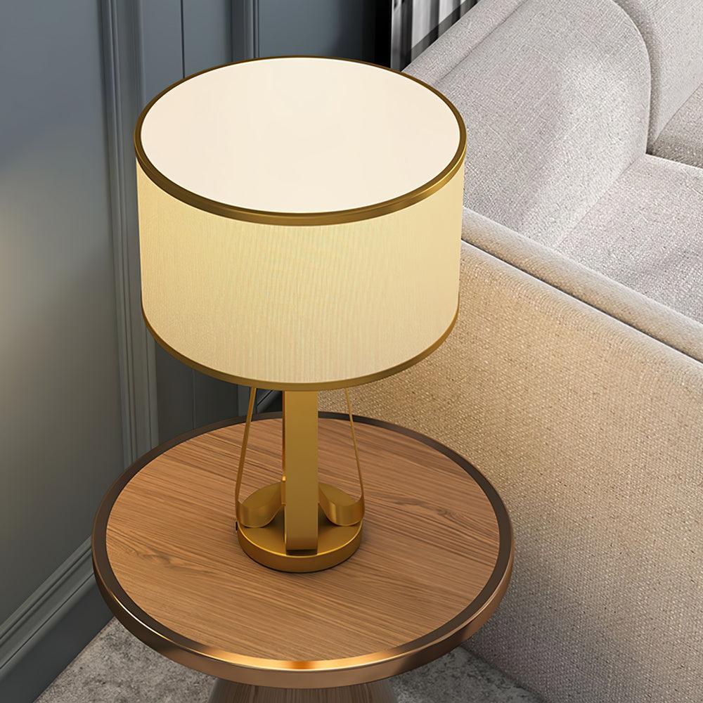 Linorira lámpara de mesa Luxe con tejido