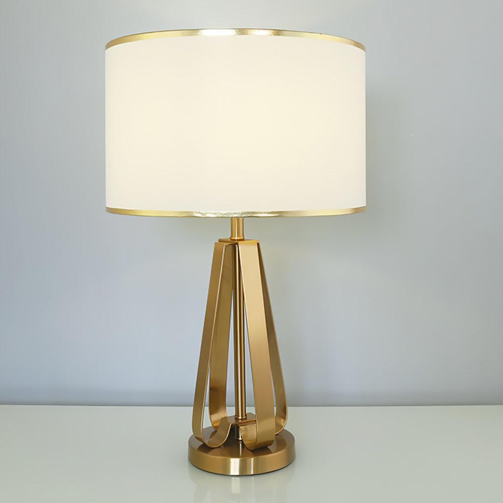 Linorira lámpara de mesa Luxe con tejido