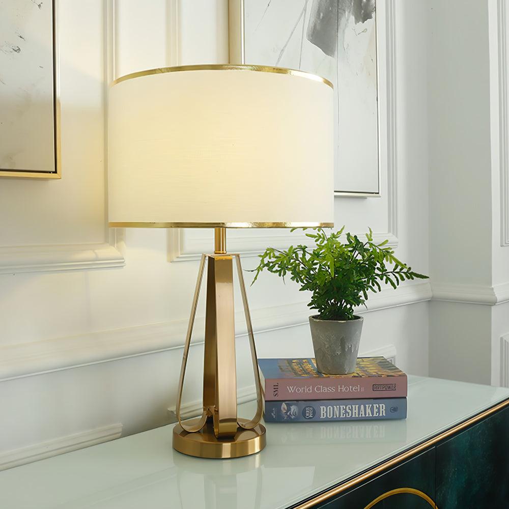 Linorira lámpara de mesa Luxe con tejido