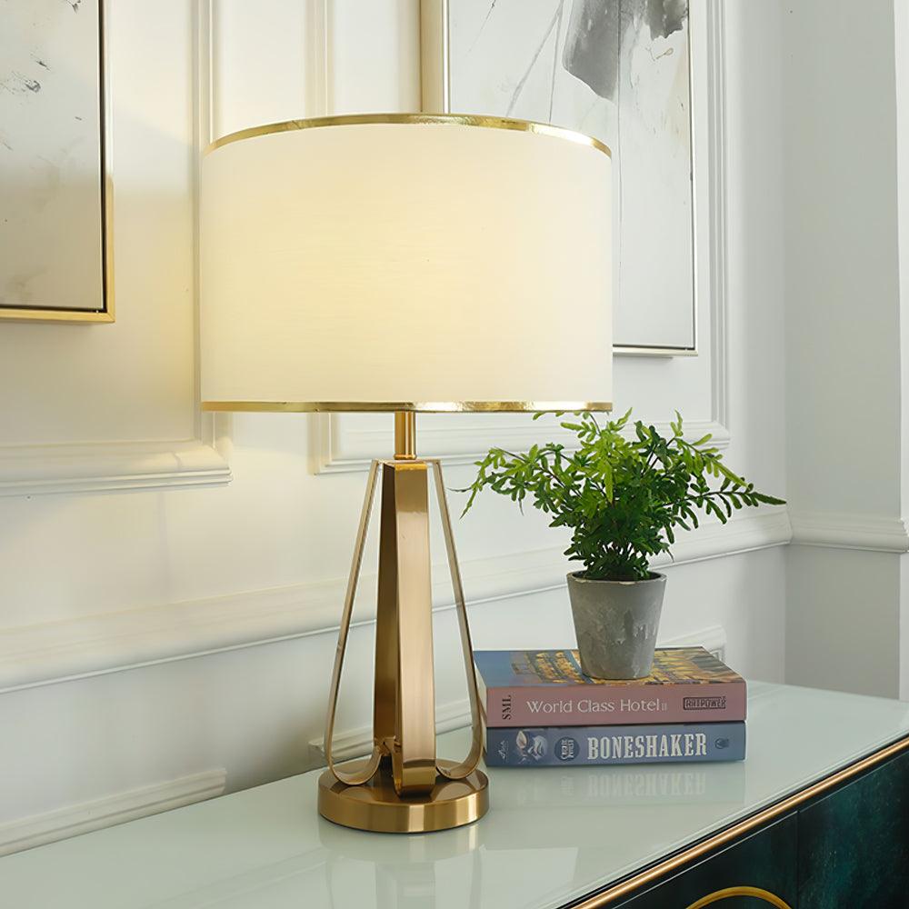 Linorira lámpara de mesa Luxe con tejido