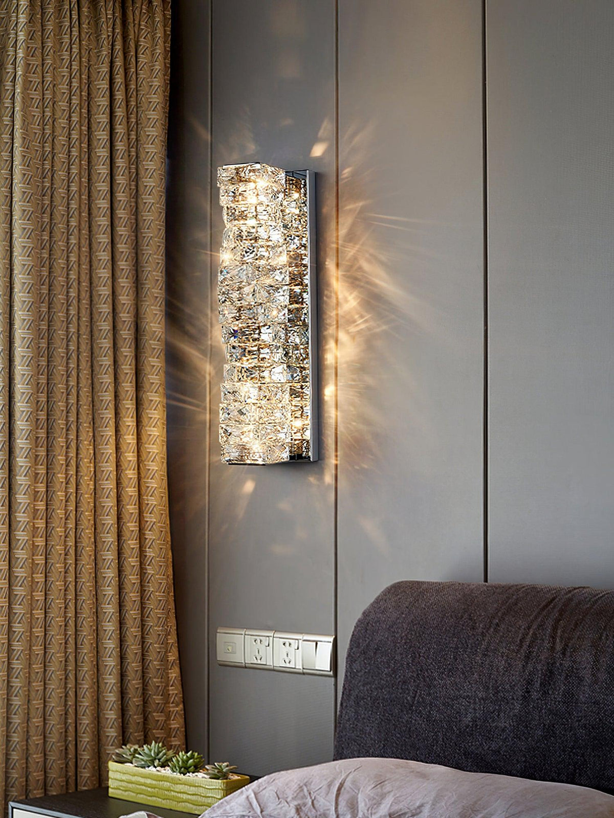 Ilvelia aplique de pared de lujo con cristal