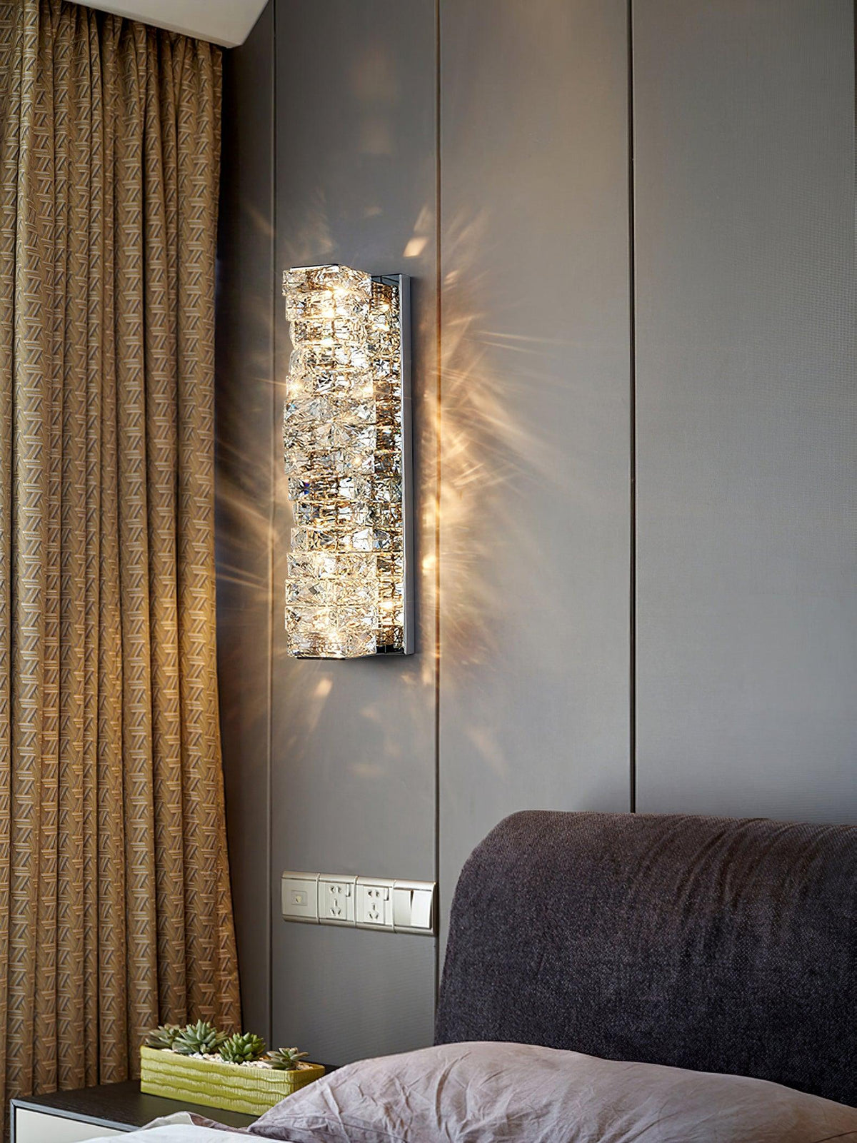 Ilvelia aplique de pared de lujo con cristal